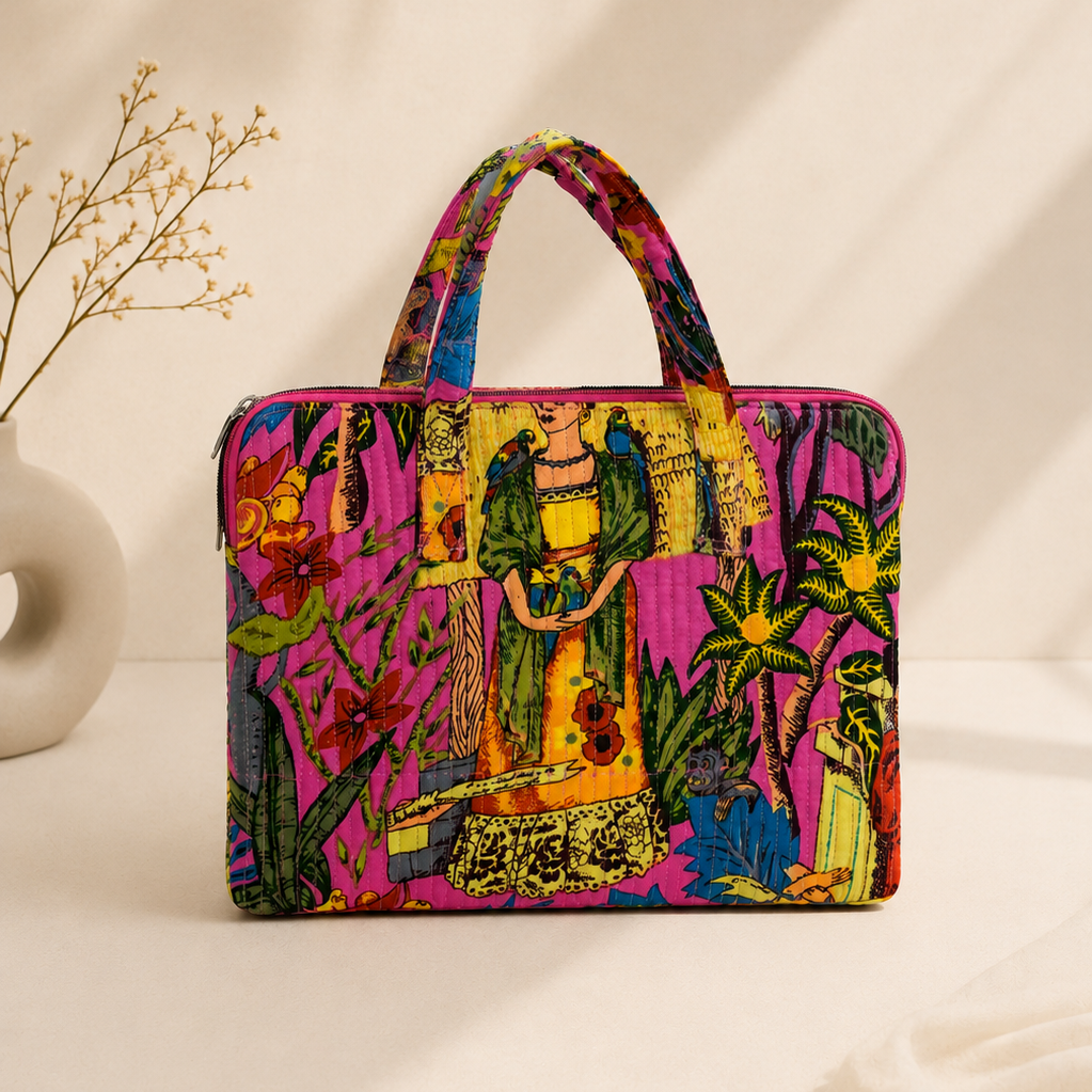 Pink Floral Laptop Cover