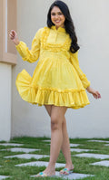 Elfin Yellow Schiffli Dress
