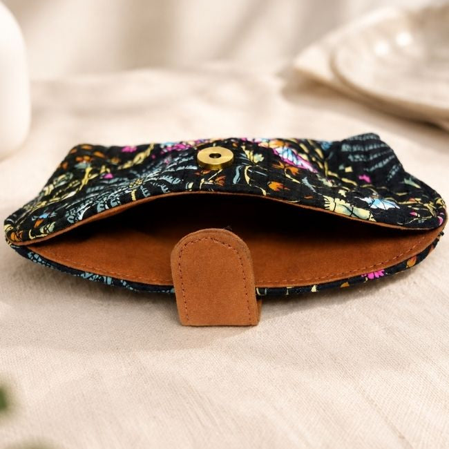 Black Floral Glass Case
