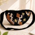 Black Velvet Bee Embroidery Bag