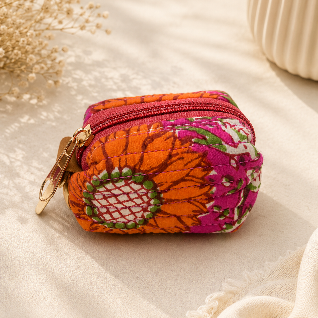 Pink Orange Coin Purse