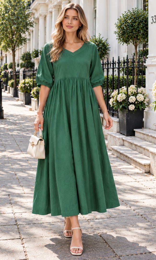 Forest Grace A-Line Dress