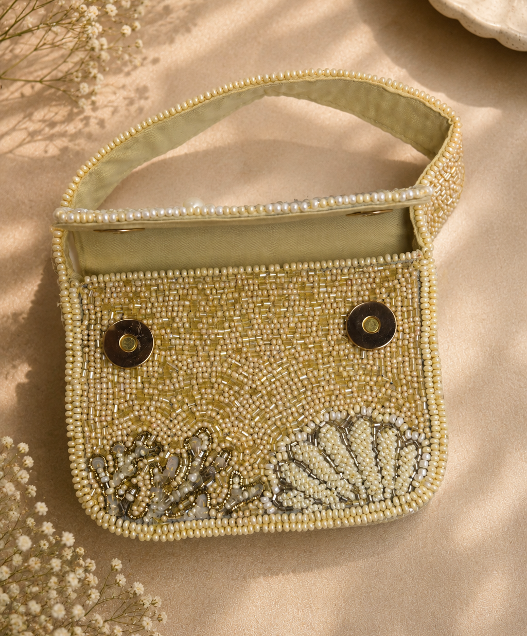 Golden Beaded Evening Bag