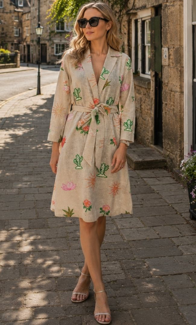 Spring Garden Belted Dress
