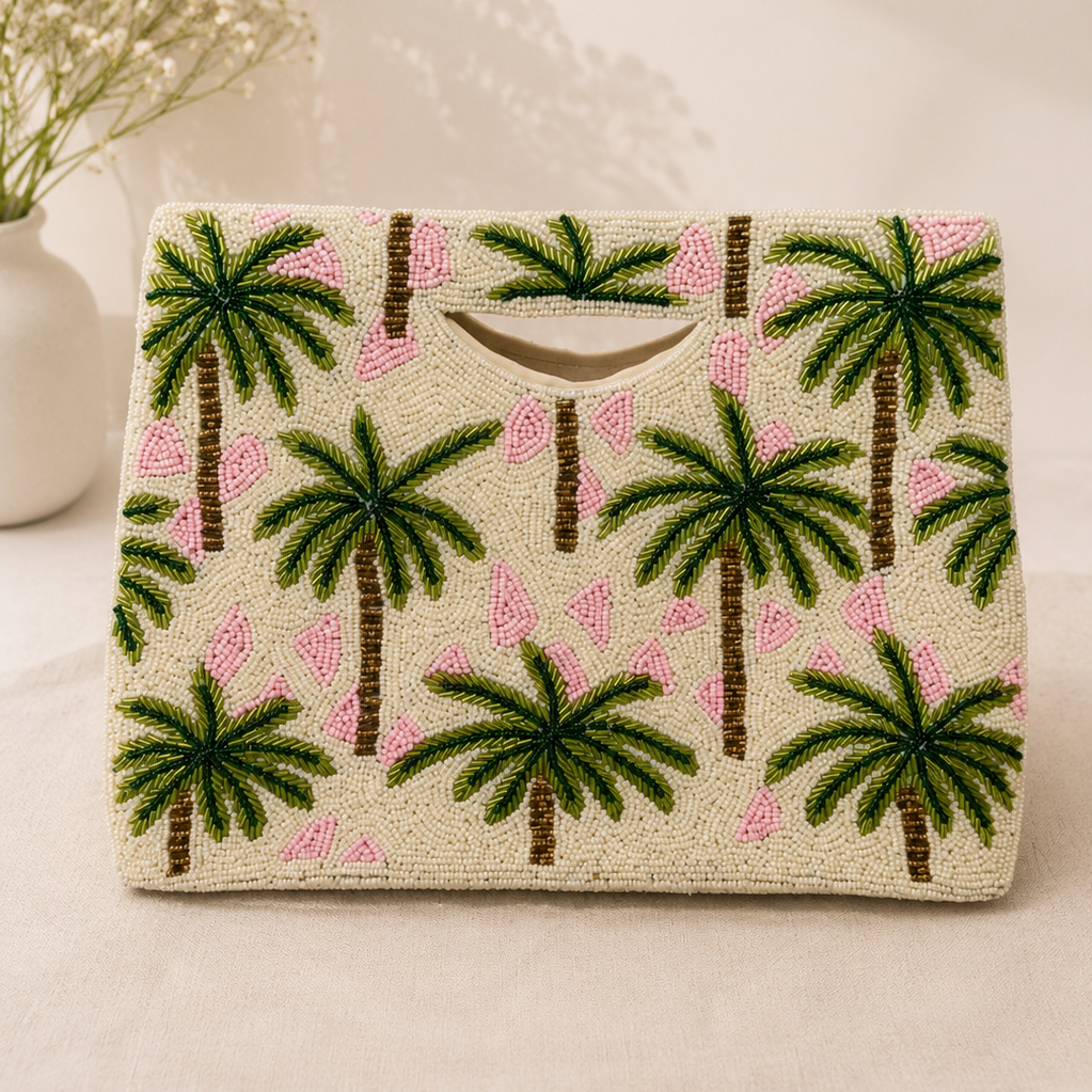 Palm Tree Beaded Evening Bag (Style 2)