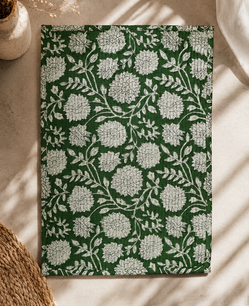 Green Floral Dining Mat