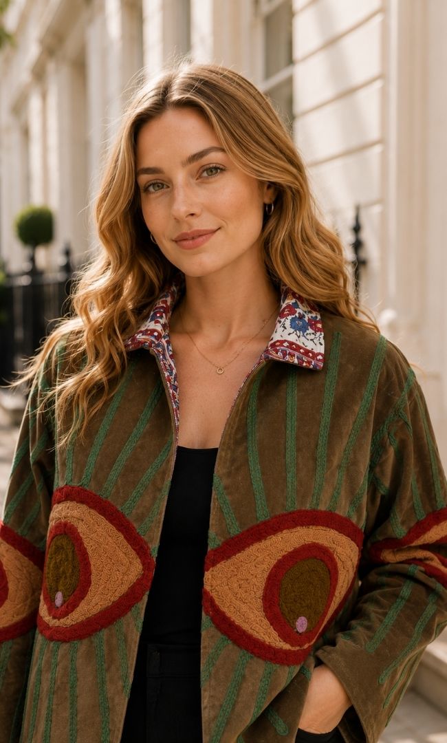 Olive Heritage Print Jacket
