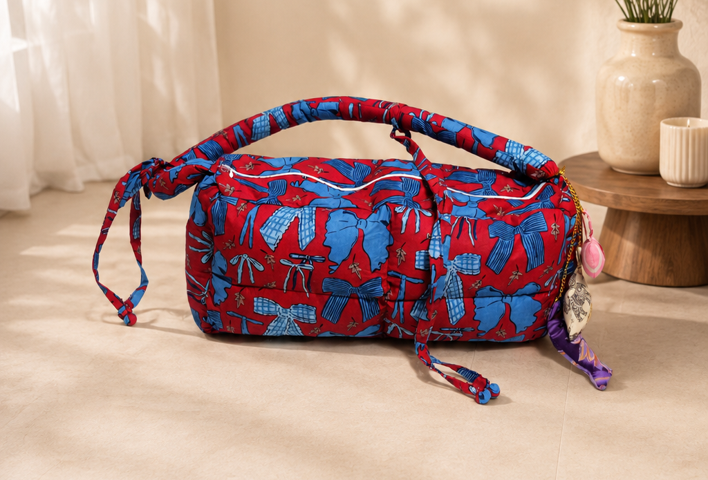 Christmas Puffer Baguette Bag