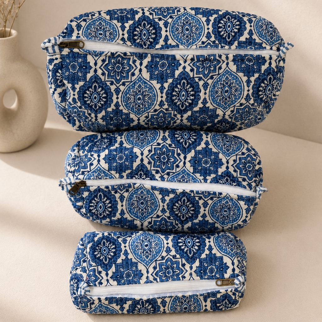 Blue Block Toiletry Bag