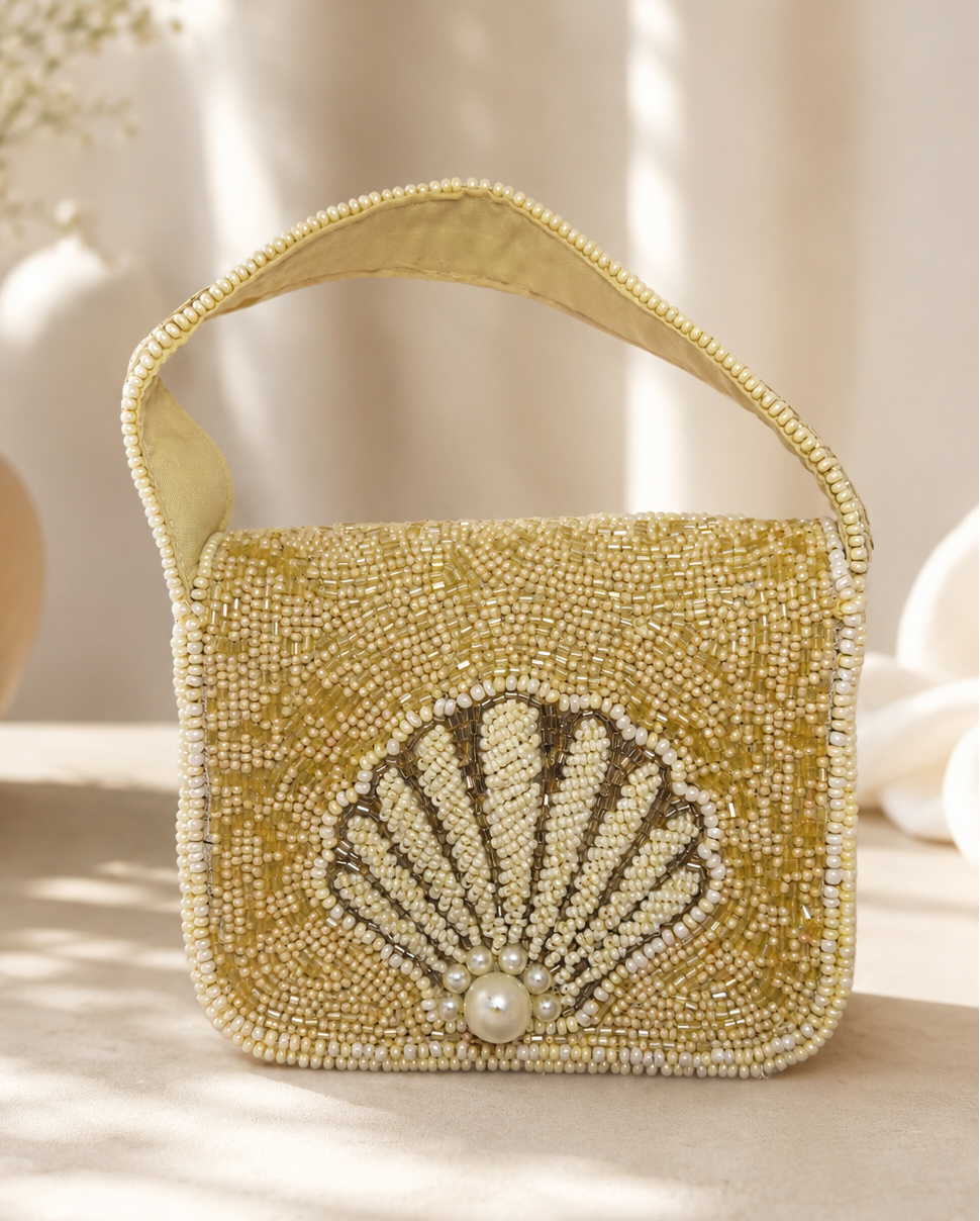 Golden Beaded Evening Bag
