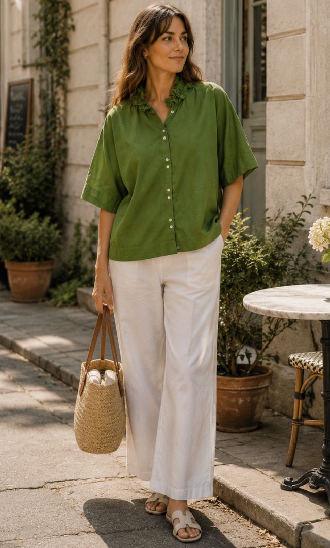 Sage Elegance Relaxed Top
