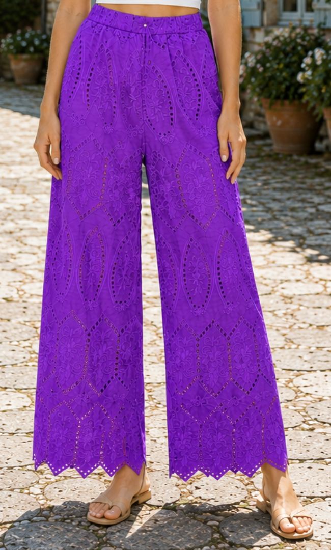 Purple Floral Palazzo Pants