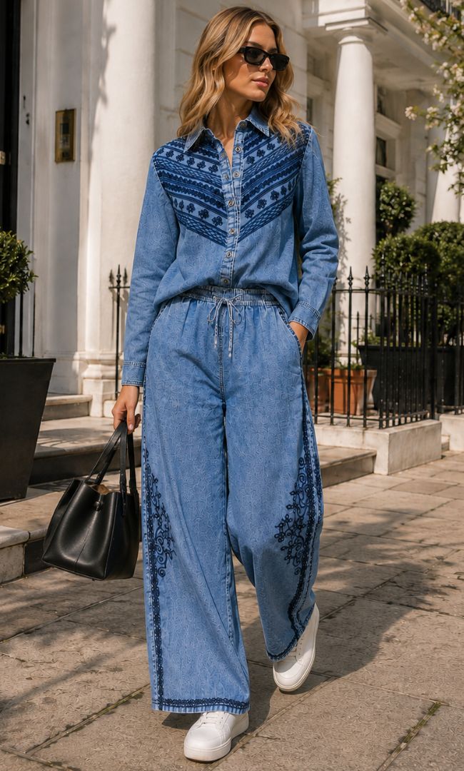 bohemian Denim Co-ord Set