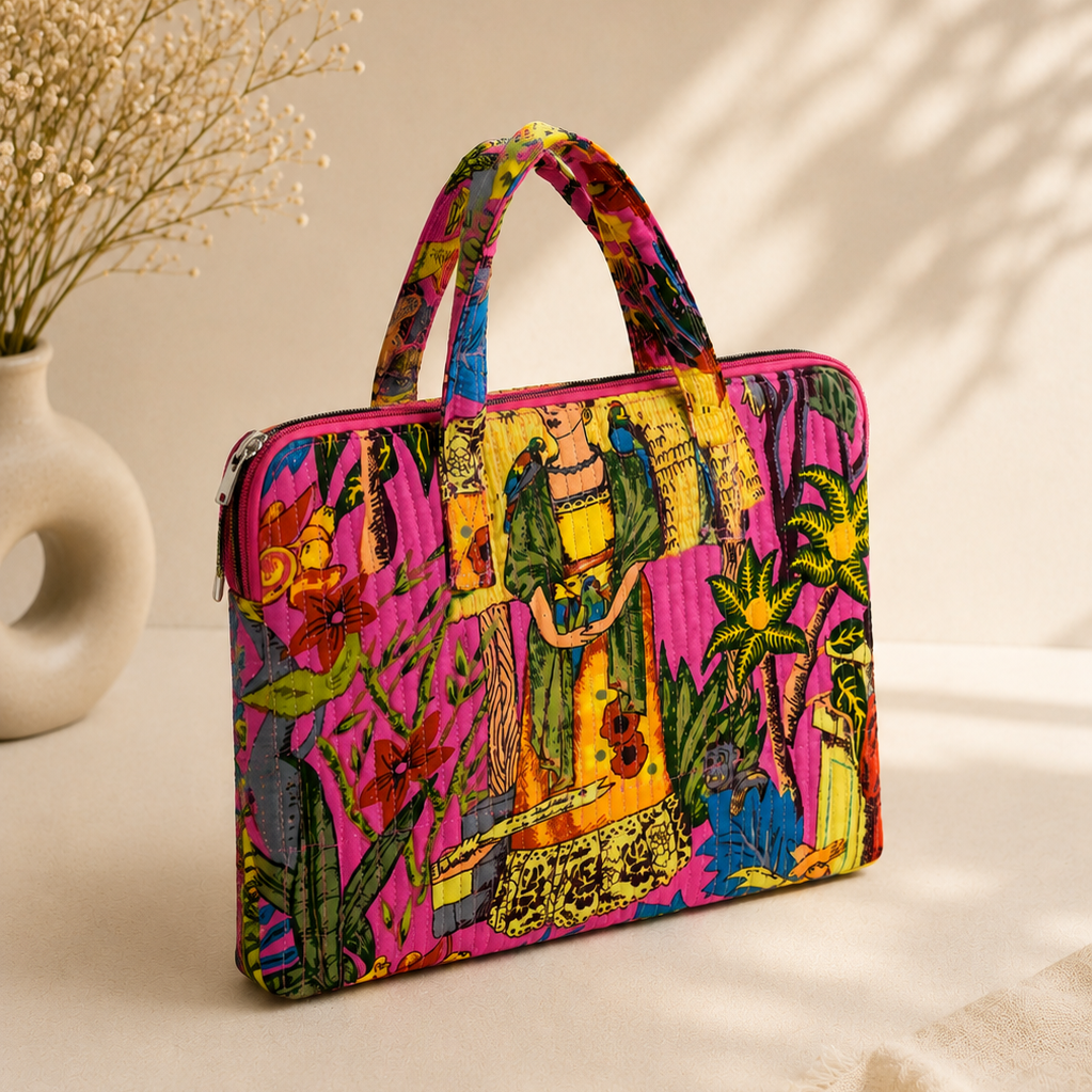 Pink Floral Laptop Cover
