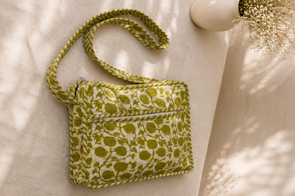 Green Floral Sling Bag