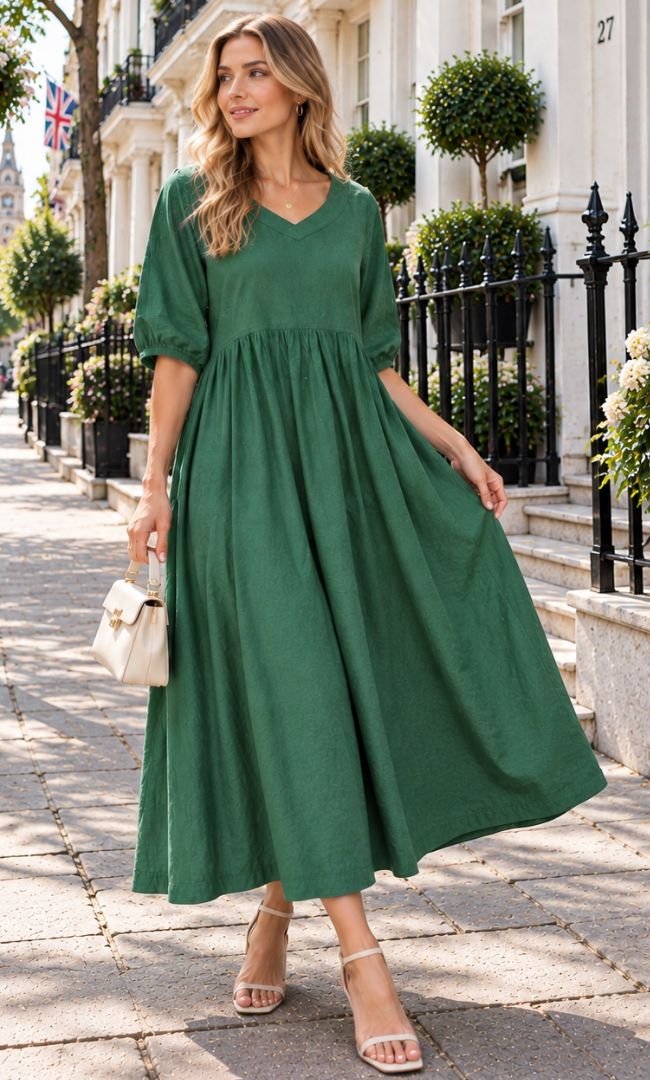 Forest Grace A-Line Dress