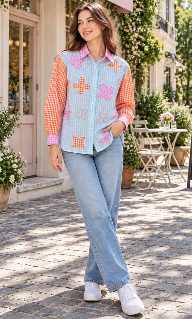 Candy Check Floral Shirt