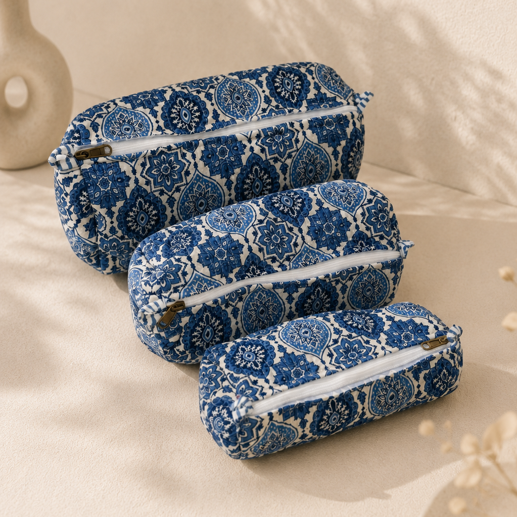 Blue Block Toiletry Bag