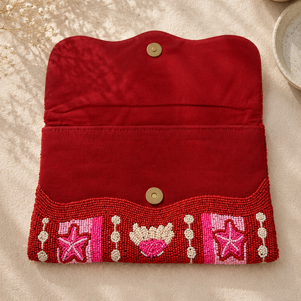 Hot Pink Beaded Evening Bag