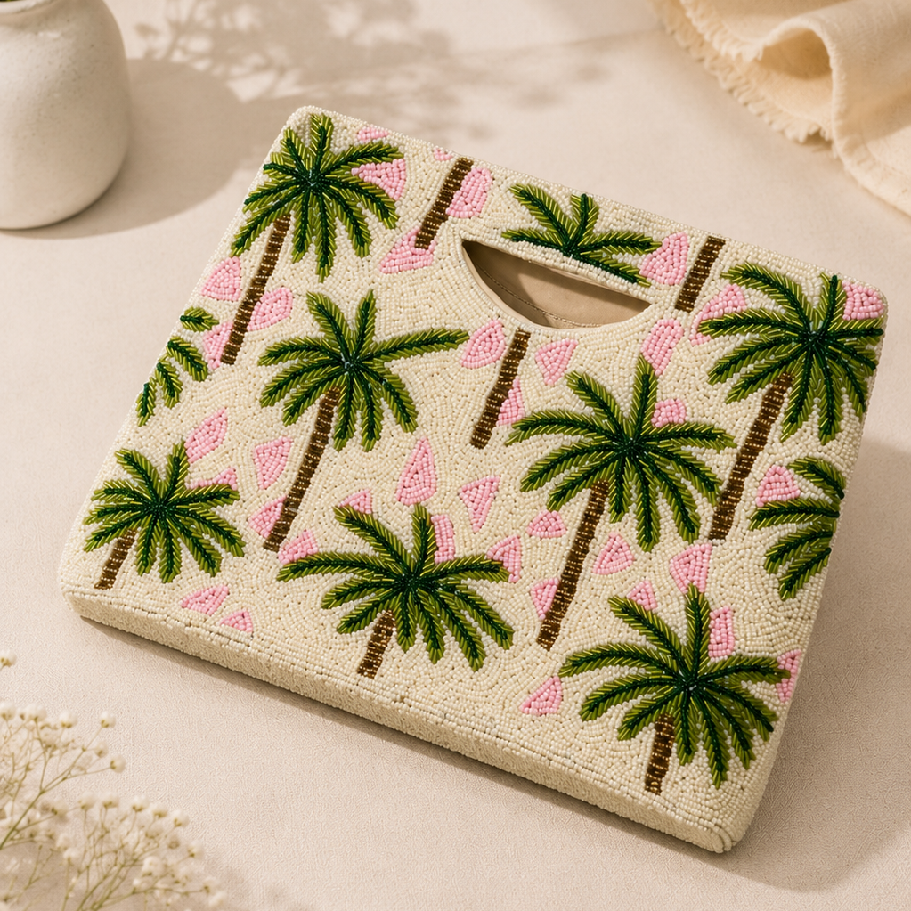 Palm Tree Beaded Evening Bag (Style 2)