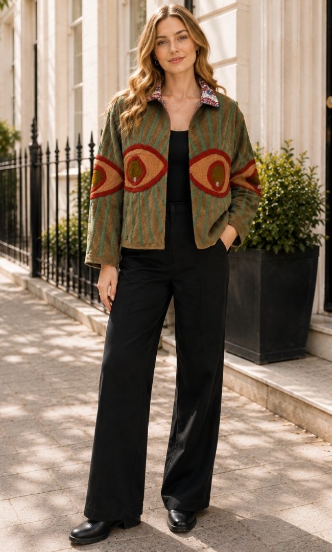 Olive Heritage Print Jacket