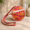 Peach Round Sling Bag