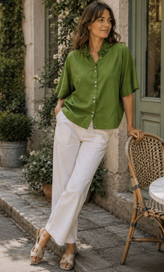 Sage Elegance Relaxed Top