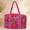 Pink Floral Duffle Bag