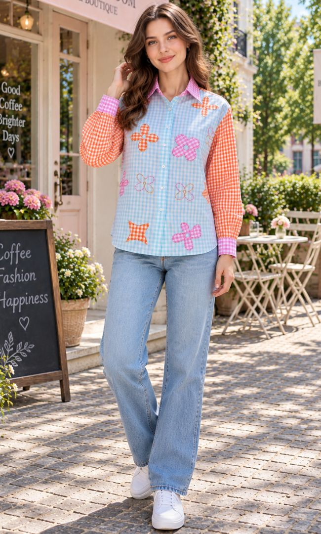 Candy Check Floral Shirt