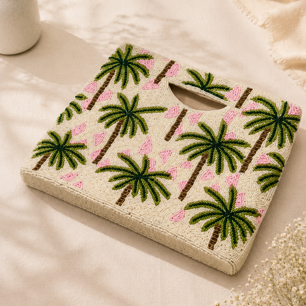 Palm Tree Beaded Evening Bag (Style 2)