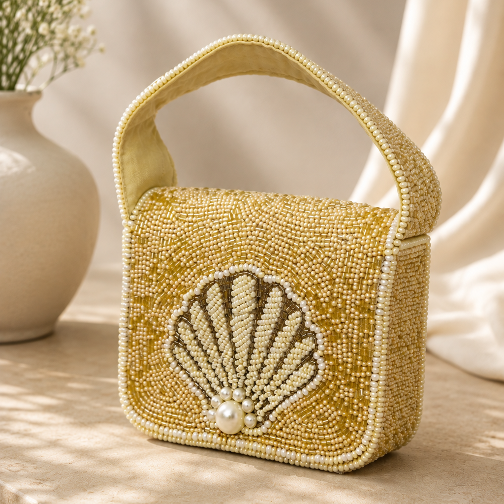 Golden Beaded Evening Bag