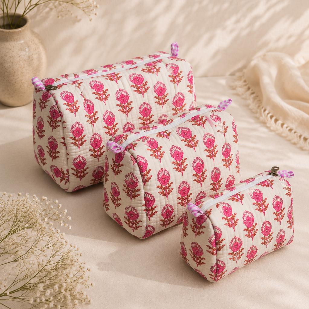 Pink Block Toiletry Bag