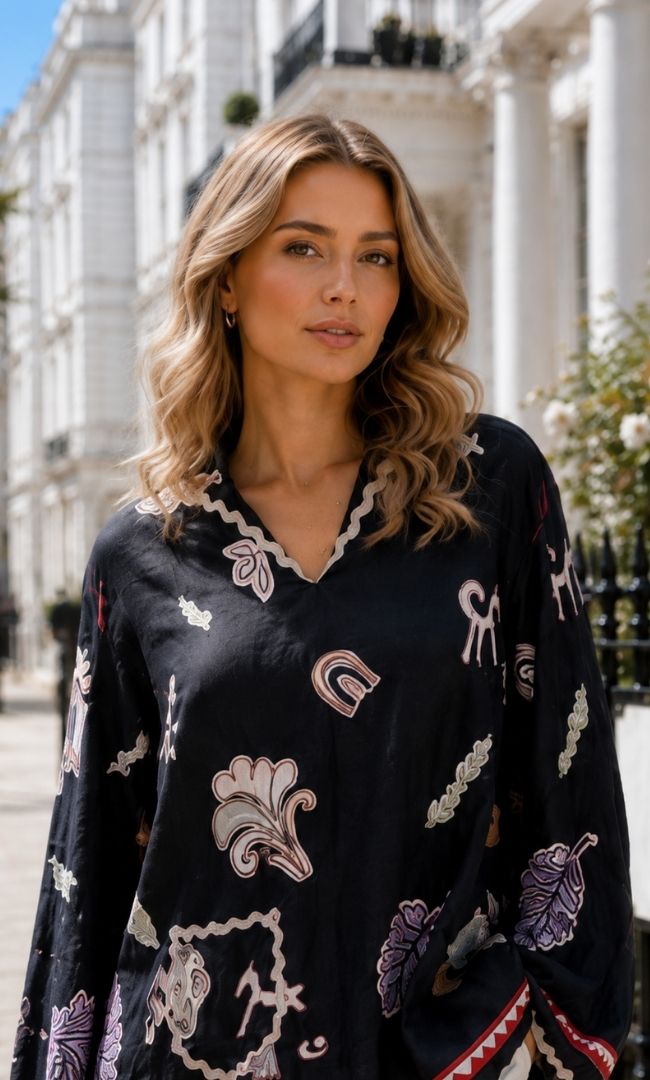 Alora Printed Detail Top