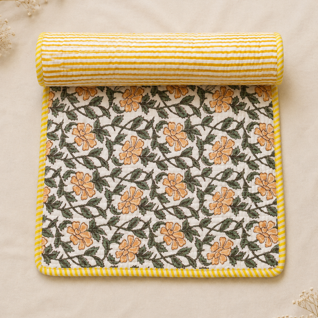 Yellow Floral Dining Mat