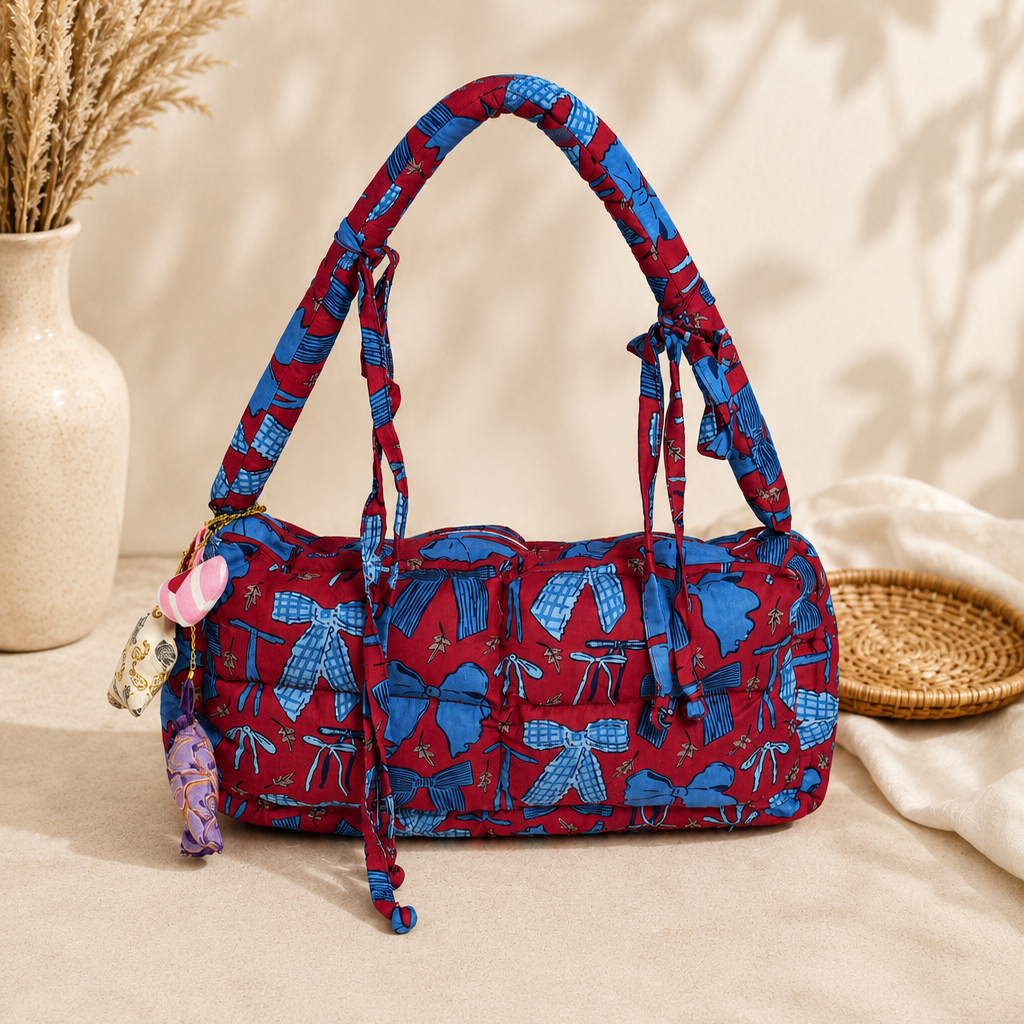 Christmas Puffer Baguette Bag