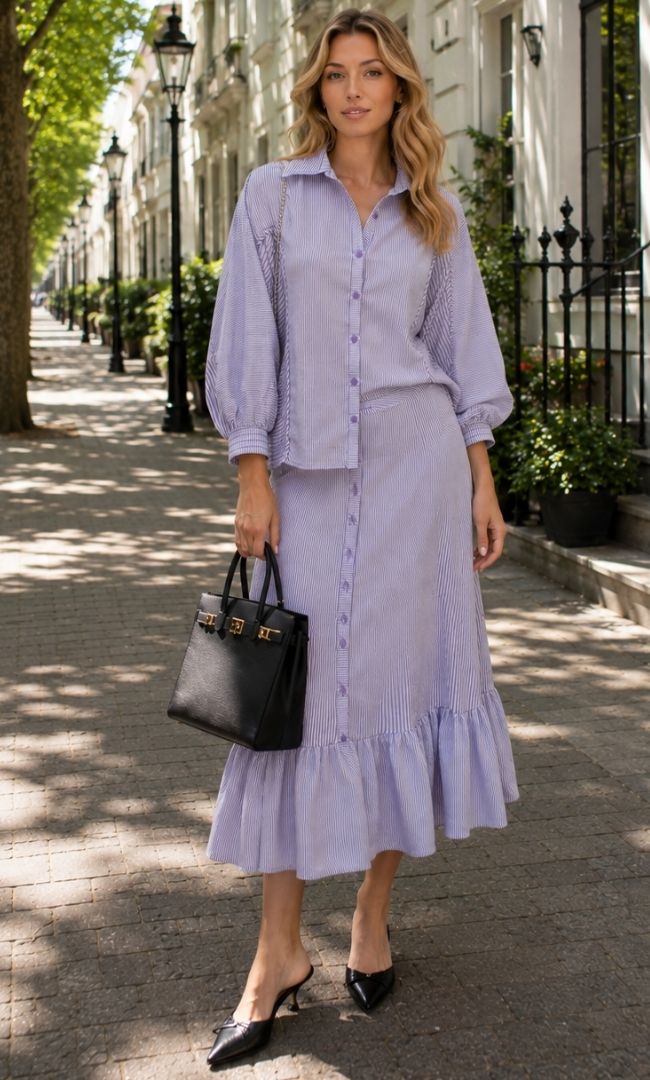 Amelia Lilac Stripe Co-Ord Set