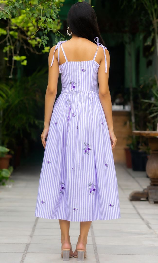 Orchid Striped Cotton Dress