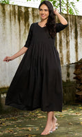 Black Linen Long Dress