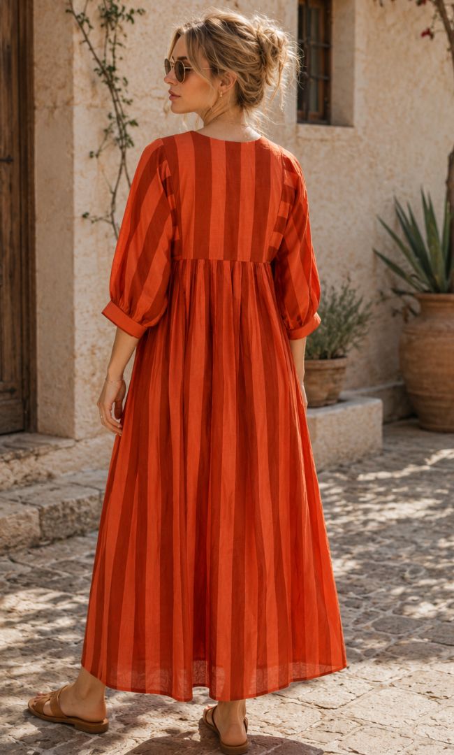 Cinnamon Stripe Maxi Dress