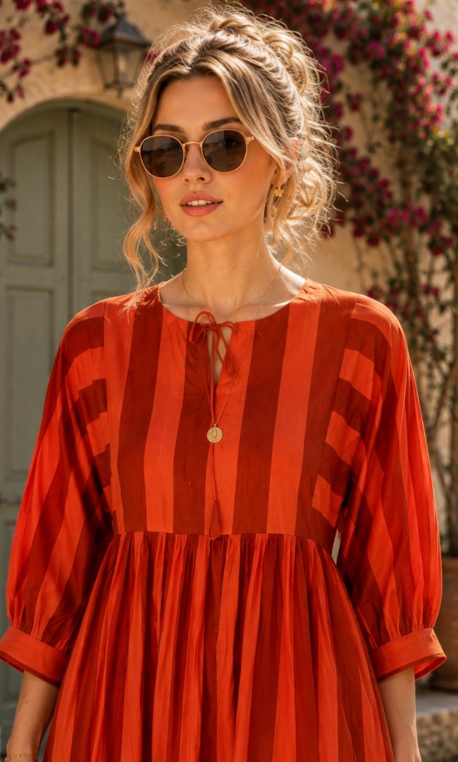 Cinnamon Stripe Maxi Dress