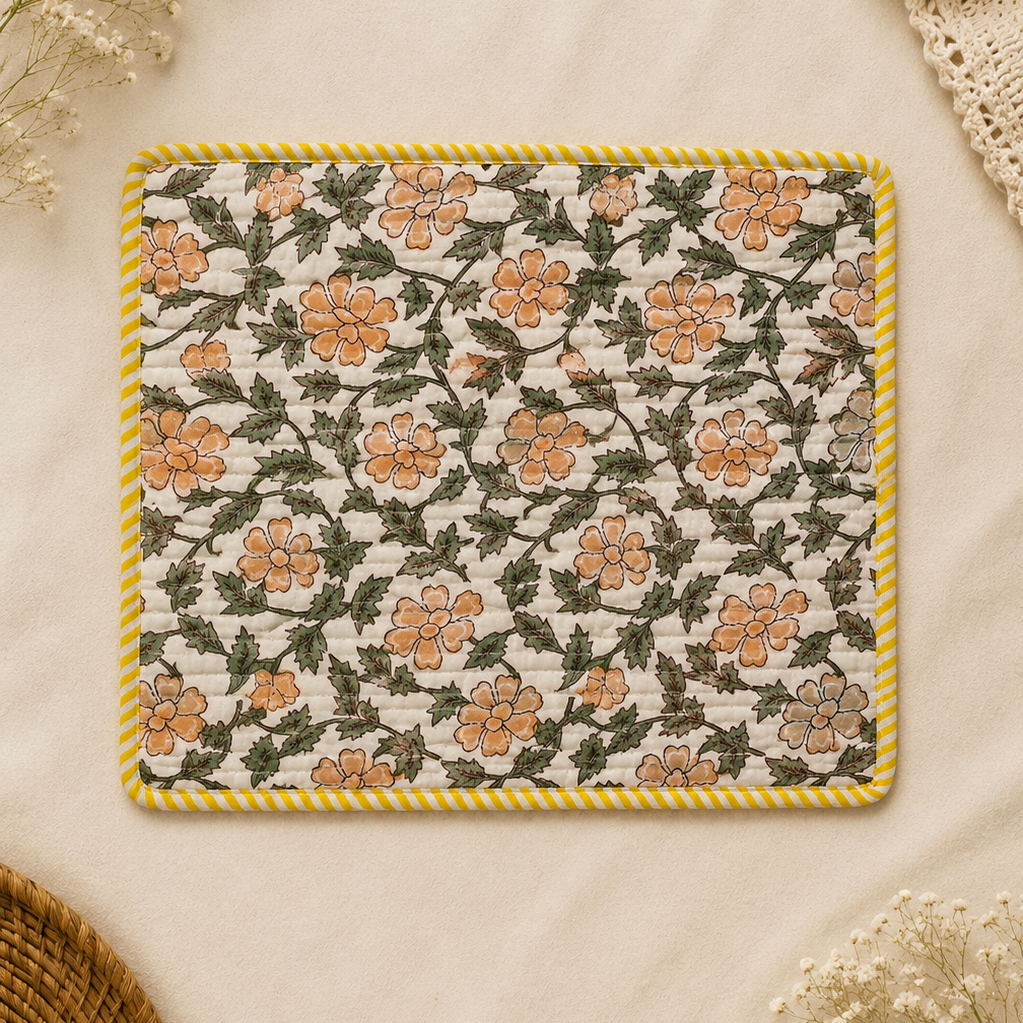 Yellow Floral Dining Mat