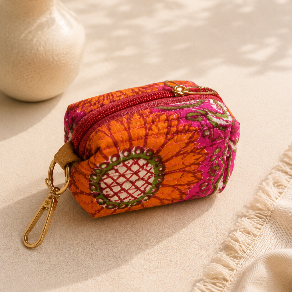 Pink Orange Coin Purse