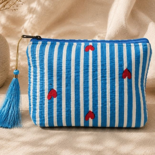 Blue Heart Toiletry Bag