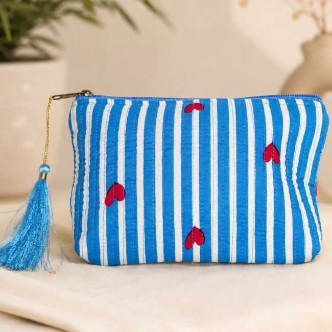 Blue Heart Toiletry Bag