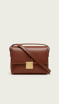 Structured Leather Shoulder Bag with Braided Strap
