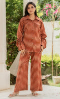 Chestnut Brown Checks Co-ord Set