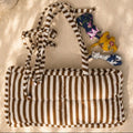 Brown Stripe Puffer Bag