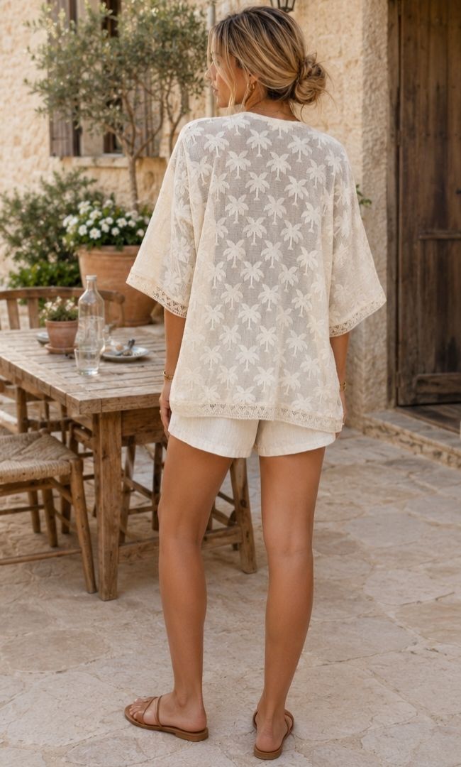 The Ivory Palm Crochet Kimono