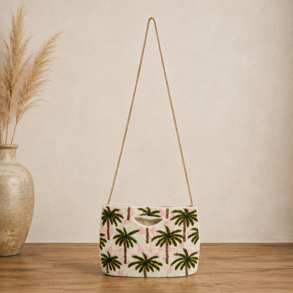 Palm Tree Beaded Evening Bag (Style 2)