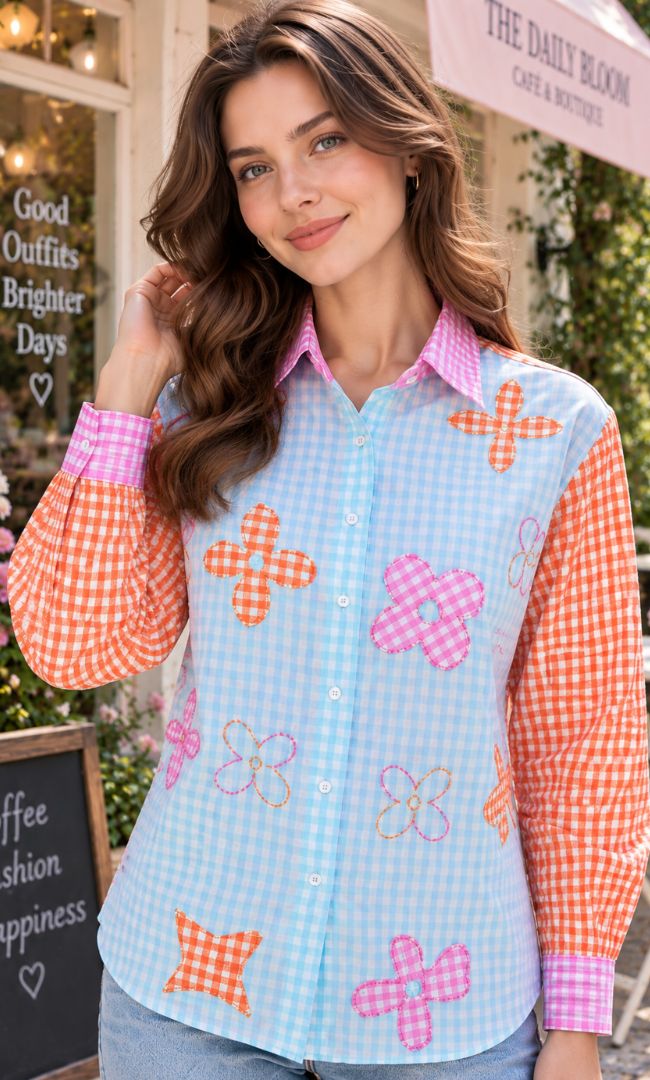 Candy Check Floral Shirt